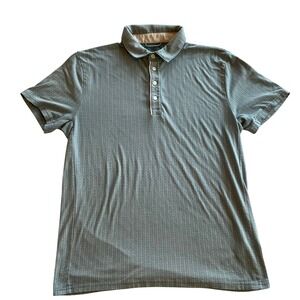 J.Crew Performance Polo Shirt Mens Medium Blue Green Textured Pima Cotton Blend